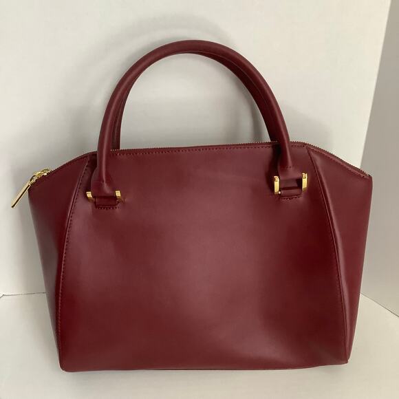 Joy & Iman Maroon Leather Matching Handbag Satchel Set with Shoulder Strap - Picture 6 of 16